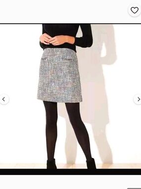 Loft Rainbow Threaded Tweed Mini Skirt